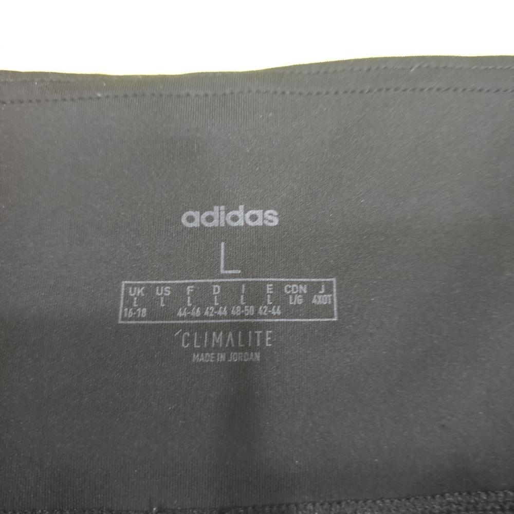 Adidas Women's Climalite 3-Stripe Leggings Black High Waisted Pockets Size L EUC - Picture 2 of 11